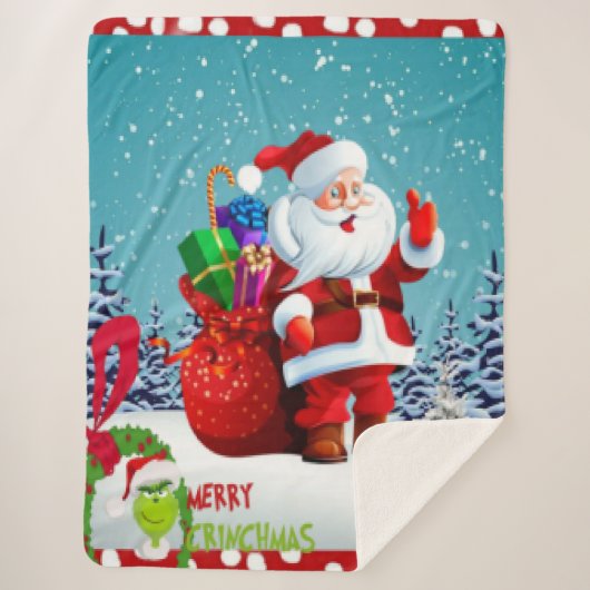 Vrolijk kerstfeest sherpa deken (Voorkant)