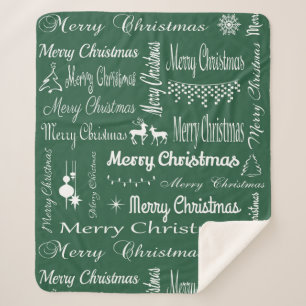 Vrolijk kerstfeest sherpa deken