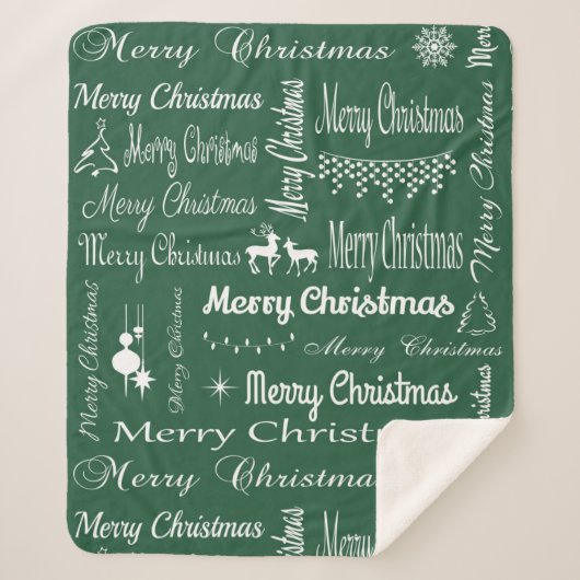 Vrolijk kerstfeest sherpa deken (Voorkant)