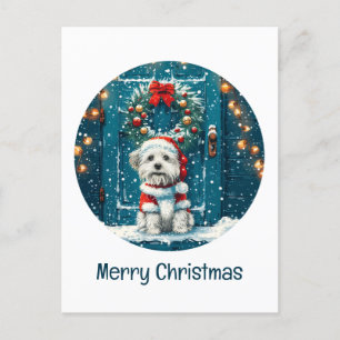 Vrolijk Kerstfeest Shih Tzu Honden Briefkaart