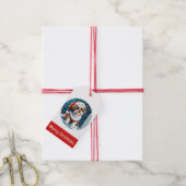 Vrolijk kerstfeest Shih Tzu Santa Dog Cadeaulabel (Met Touw)