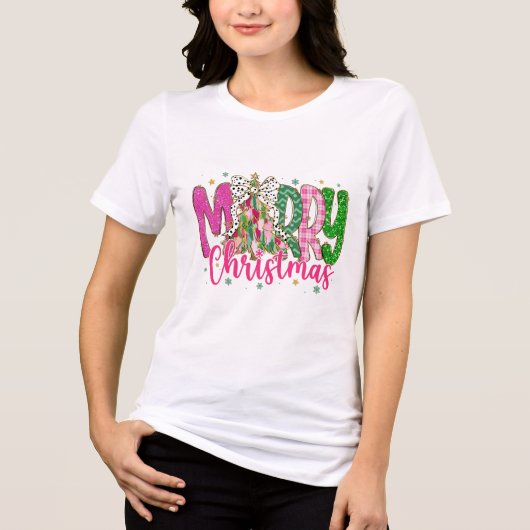 Vrolijk Kerstfeest Shirt, Vrouwen Kerst Shirt (Voorkant)