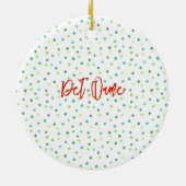 Vrolijk Kerstfeest ShiTzu Hond Feestelijke Kerstma Keramisch Ornament (Achterkant)