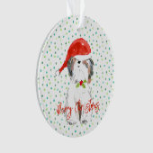 Vrolijk Kerstfeest ShiTzu Hond Feestelijke Kerstma Ornament (voorkant)