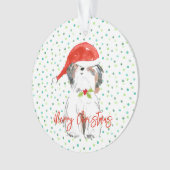 Vrolijk Kerstfeest ShiTzu Hond Feestelijke Kerstma Ornament (voorkant)