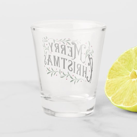 Vrolijk kerstfeest shot glas (Achterkant)