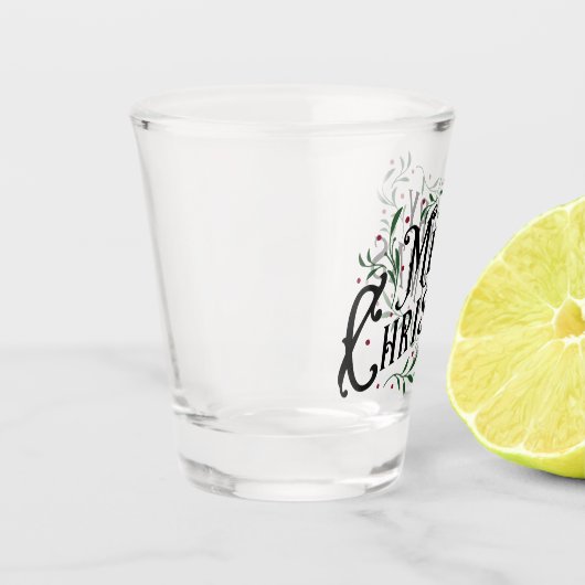 Vrolijk kerstfeest shot glas (Links)