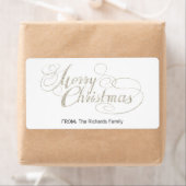 Vrolijk kerstfeest (SILVER GLITTER) Etiket (Insitu)