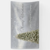 Vrolijk kerstfeest, Silver-kerstboombedrijf Spandoek (Verticaal)