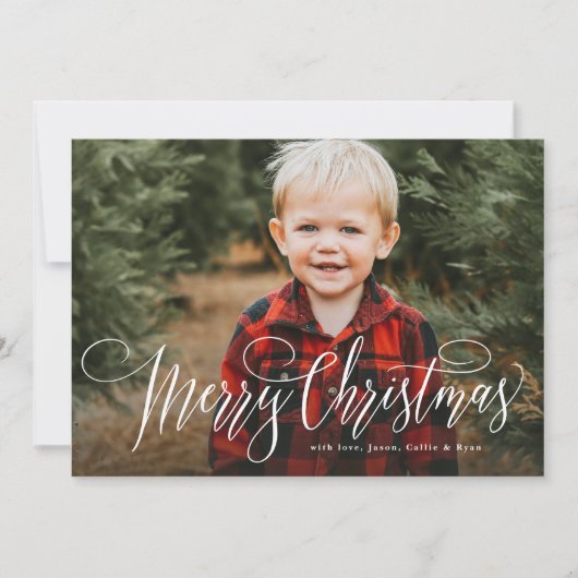 Vrolijk kerstfeest, simpele foto's feestdagenkaart (Voorkant)