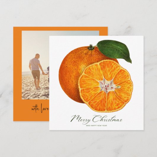 Vrolijk kerstfeest Sinaasappels Kaart voor kerstmi Notitiekaartje (Voorkant / Achterkant)
