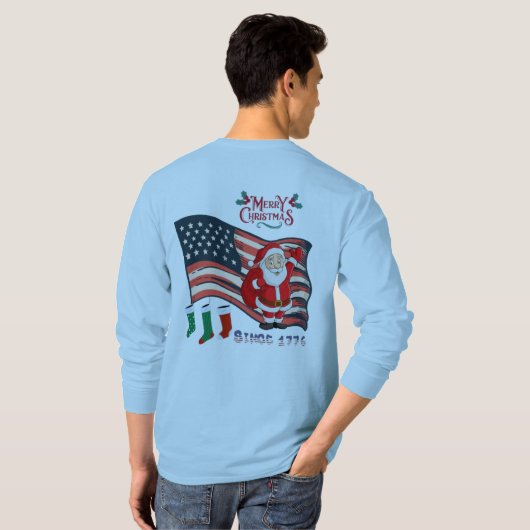 Vrolijk kerstfeest sinds 1776 t-shirt (Achterkant volledig)