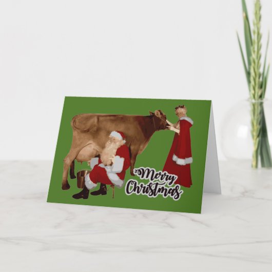 vrolijk kerstfeest sint mevrouw claus koe (Voorkant)