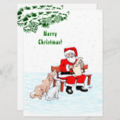 Vrolijk kerstfeest! Sinterklaas met kat en hond (Voorkant / Achterkant)