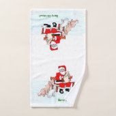Vrolijk kerstfeest! Sinterklaas met kat en hond Bad Handdoek (Handdoek)
