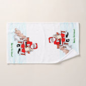 Vrolijk kerstfeest! Sinterklaas met kat en hond Bad Handdoek (Handdoek)