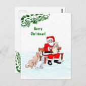 Vrolijk kerstfeest! Sinterklaas met kat en hond Briefkaart (Voorkant / Achterkant)