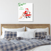Vrolijk kerstfeest! Sinterklaas met kat en hond Canvas Afdruk (Insitu (Slaapkamer))