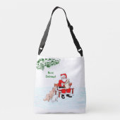 Vrolijk kerstfeest! Sinterklaas met kat en hond Crossbody Tas (Achterkant)