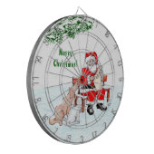 Vrolijk kerstfeest! Sinterklaas met kat en hond Dartbord (Voorkant Links)