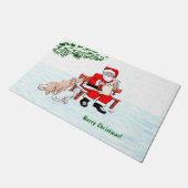 Vrolijk kerstfeest! Sinterklaas met kat en hond Deurmat (Schuin)