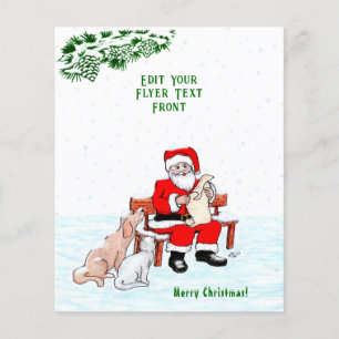 Vrolijk kerstfeest! Sinterklaas met kat en hond Flyer