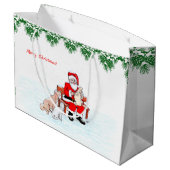 Vrolijk kerstfeest! Sinterklaas met kat en hond Groot Cadeauzakje (Achterkant Gekanteld)