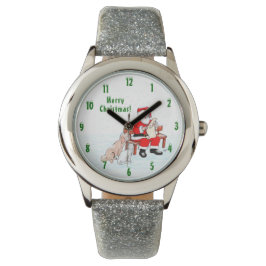 Vrolijk kerstfeest! Sinterklaas met kat en hond Horloge