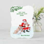 Vrolijk kerstfeest! Sinterklaas met kat en hond Kaart (Staand voorkant)