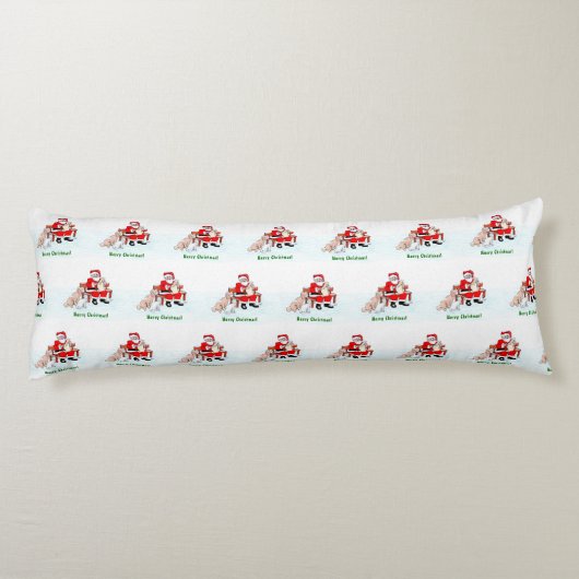 Vrolijk kerstfeest! Sinterklaas met kat en hond Lichaamskussen (Achterkant)
