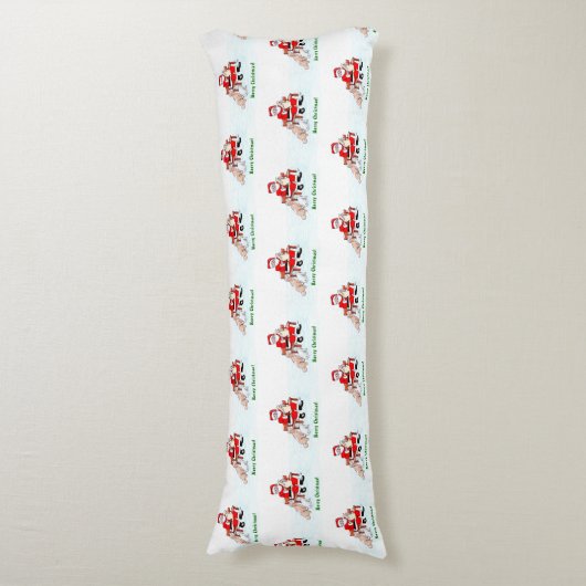 Vrolijk kerstfeest! Sinterklaas met kat en hond Lichaamskussen (Voorkant Verticaal)