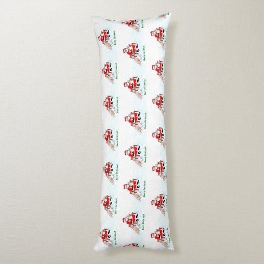 Vrolijk kerstfeest! Sinterklaas met kat en hond Lichaamskussen (Achterkant (Verticaal))