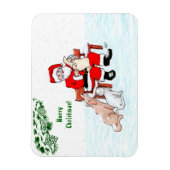 Vrolijk kerstfeest! Sinterklaas met kat en hond Magneet (Verticaal)