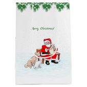 Vrolijk kerstfeest! Sinterklaas met kat en hond Medium Cadeauzakje (Achterkant)