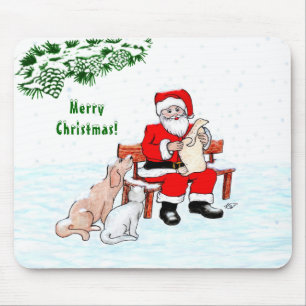 Vrolijk kerstfeest! Sinterklaas met kat en hond Muismat