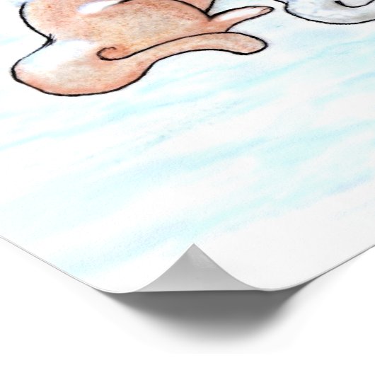 Vrolijk kerstfeest! Sinterklaas met kat en hond Poster (Hoek)