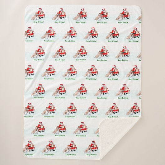Vrolijk kerstfeest! Sinterklaas met kat en hond Sherpa Deken (Voorkant)