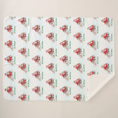 Vrolijk kerstfeest! Sinterklaas met kat en hond Sherpa Deken (Voorkant (horizontaal))