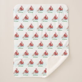 Vrolijk kerstfeest! Sinterklaas met kat en hond Sherpa Deken