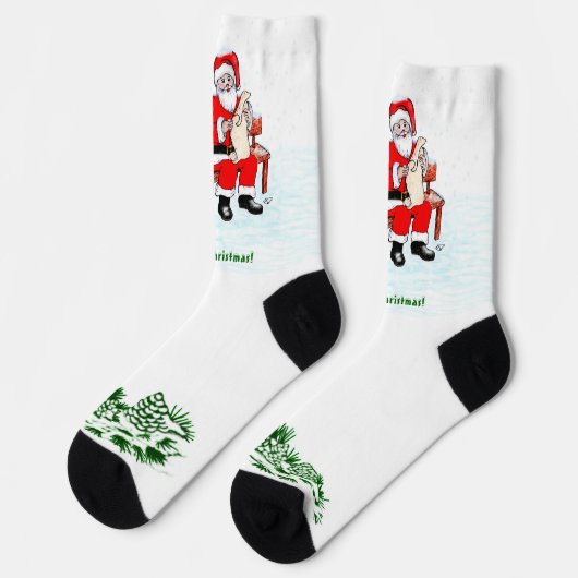 Vrolijk kerstfeest! Sinterklaas met kat en hond Sokken (Links)