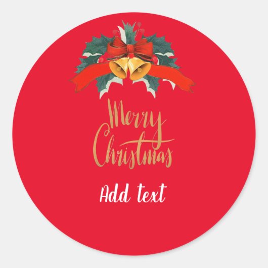 Vrolijk kerstfeest SJABLOON Ronde Sticker (Voorkant)