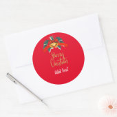 Vrolijk kerstfeest SJABLOON Ronde Sticker (Envelop)