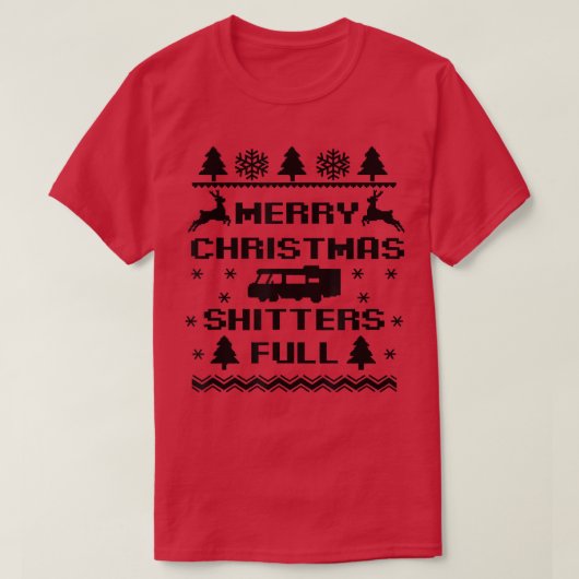 Vrolijk kerstfeest sjitters Full Camper Reindeer U T-shirt (Design voorkant)