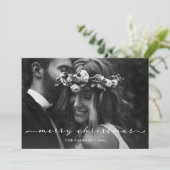 Vrolijk kerstfeest | Slagscript en twee foto's Feestdagenkaart (Staand voorkant)