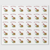 Vrolijk kerstfeest! slak cadeaupapier (Vlak)