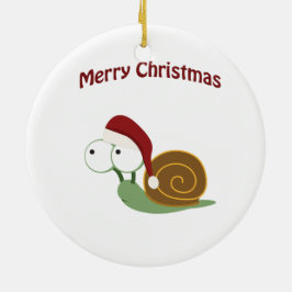 Vrolijk kerstfeest! slak keramisch ornament
