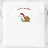 Vrolijk kerstfeest! slak ovale sticker (Tas)