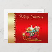 Vrolijk kerstfeest, Slank van de Kerstman, Kerstca Briefkaart (Voorkant / Achterkant)