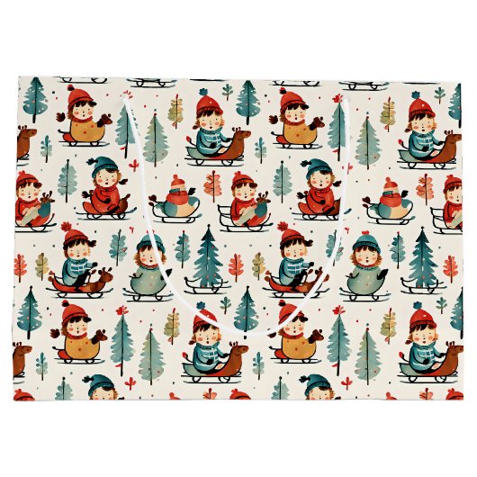 vrolijk kerstfeest | Sleeping Kinderen Kerstmis Groot Cadeauzakje (Achterkant)