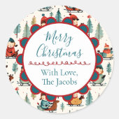 vrolijk kerstfeest | Sleeping Kinderen Kerstmis Ronde Sticker (Voorkant)